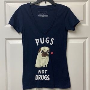 Women’s Pugs not drugs shirt